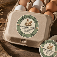Étiquettes pour cartons d'œufs en papier synthétique de qualité alimentaire, écologiques, imperméables, autocollants pour œufs frais de la ferme, emballage personnalisé avec logo