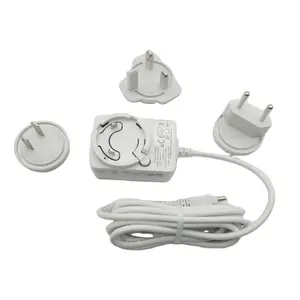 12v 9v 8v 6v 5v 1a 1.5a 2a medical MOPP adapter UL60601 FCC CE GS SAA approved interchangeable plug adapter