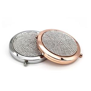 Snelle verzending ronde dubbelzijdige zakspiegel voor make-up, bruiloften, feestjes, compacte reisspiegel OEM - Product Image 1