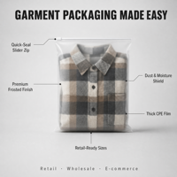 Sacs à fermeture éclair en PE givré pour vêtements, sacs à vêtements semi-transparents en CPE avec fermeture à glissière pour emballage de détail