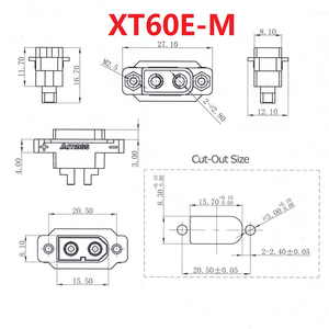 Amass XT60E-F XT60E-<span class=keywords><strong>M</strong></span> コネクタ XT60 コネクタ XT60 パネルマウント ネジで固定 RC バッテリー ドローン Lipo 用 - Product Image 4