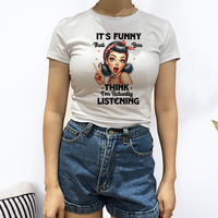 Y2K femmes Slim Fit Crop Top 95% coton 5% Spandex T-Shirt personnalisé sérigraphie LOGO bébé T-shirt pour les femmes