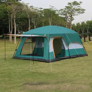 Ultralight Portable Pop Up Mewah Besar Inflatable Kanvas Tahan Air Outdoor Atap 4-6 Orang Keluarga Tenda Berkemah