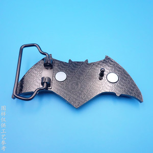 Hebilla de cinturón de metal de Batman, hebilla de aleación de zinc para hombre, diseño con símbolo de murciélago, color níquel negro - Product Image 3