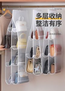 <span class=keywords><strong>Organisateur</strong></span> de sacs à main suspendu à 8 poches, transparent, pour armoire, protection anti-poussière des vêtements - Meilleures ventes - Product Image 6