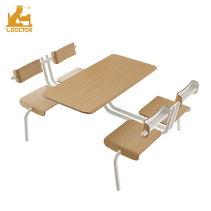 4 Sitz Esszimmer <span class=keywords><strong>Cafeteria</strong></span> Tische und Stuhl Set Holz Schule Speisesaal Kantine Tisch und Stuhl - Product Image 2