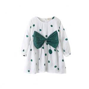 Ropa de Bebé al por Mayor de Corea, Vestido de Niña con Mangas Largas y Estampado de Lunares, Ropa Infantil Hecha en China de Ebay - Product Image 1