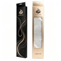 Boîtes en papier personnalisées de luxe avec impression de logo pour accessoires de perruque, emballage d'extensions de cheveux avec fenêtre transparente