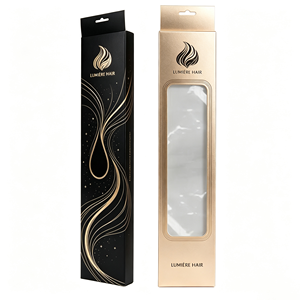 Boîtes en papier personnalisées de luxe avec impression de logo pour accessoires de perruque, emballage d'extensions de cheveux avec fenêtre transparente - Product Image 6