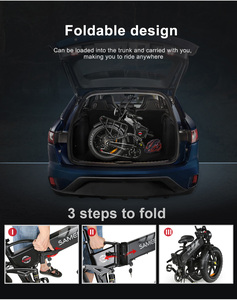 OEM 7 Speed hydraulic disc brake Folding Frame electric folding bicycle 17Ah Large <b>Battery</b> Mountain electric fat tire bicycle - Product Image 6