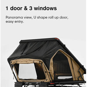 Tente <span class=keywords><strong>de</strong></span> <span class=keywords><strong>Toit</strong></span> <span class=keywords><strong>de</strong></span> Voiture Pliable DIY 2 Personnes avec Échelle Intégrée, Coque Rigide Anti-UV et Fermetures Éclair Épaisses Étanche - Product Image 3