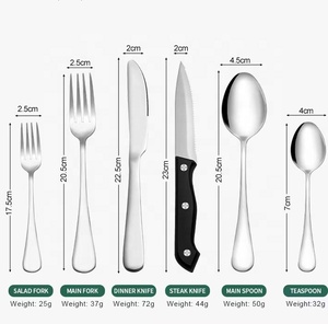 Bộ Dao Muỗng Đầu Bếp Bằng Thép Không Gỉ Sang Trọng Chất Lượng Cao Đồ Dùng Dẹt Vàng Số Lượng Lớn Bộ Đồ Dùng Bạc Vàng Đen Nhà Hàng Đám Cưới - Product Image 2