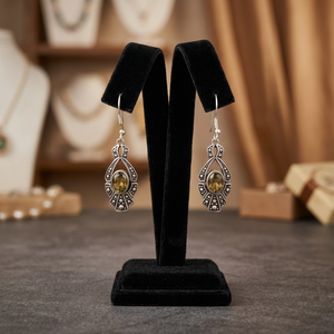 Creative Design H.A. Gems <b>Silver</b> <b>Drop</b> <b>Earrings</b> Citrine Stone Minimalist Gift Party Occasions Wholesale Lot Bulk Price - Product Image 3