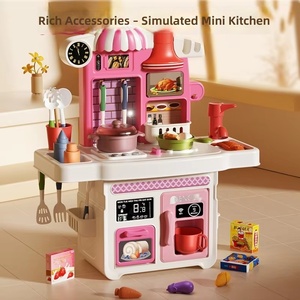Ensemble de <span class=keywords><strong>cuisine</strong></span> de jeu d'imitation pour enfants, ensemble de <span class=keywords><strong>cuisine</strong></span> de luxe avec pulvérisation de vapeur, lumières et sons, boutons rotatifs, mini station de cuisson de table - Product Image 3