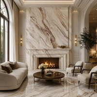 Dalle en pierre frittée effet marbre rouge Gucci de qualité supérieure, carrelage en porcelaine poli effet marbre 1600 x 3200 x 12 mm pour mur