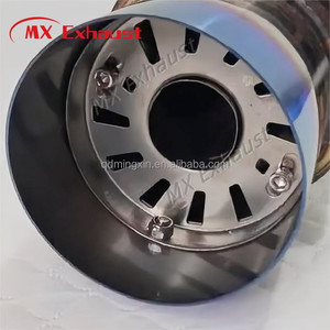 Compatível 2 ''-3.5'' Entrada 5 ''Body Diam Acessórios Do Carro Aço Inoxidável Espelho Polido + Titânio H * KS Silenciador De Escape Silenciador - Product Image 3