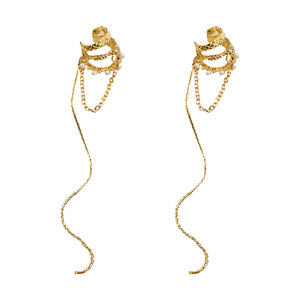 <span class=keywords><strong>TikTok</strong></span> vente chaude perle chaîne oreille pince boucles d'oreilles Non percé oreille manchettes bijoux boucles d'oreilles pour les femmes - Product Image 5