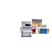 Boîte pliante pour produits pharmaceutiques, emballage en carton blanc/papier kraft avec impression UV, vente en gros, boîte moulée monobloc