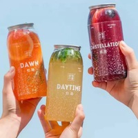 Bouteilles de thé au lait en PET transparent écologiques, jetables, avec couvercles faciles à ouvrir et conception scellée, de qualité alimentaire pour jus à emporter