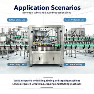Low Damage Rotary Turnover Bottle Rinsing Machine 304 Steel <strong>Washer</strong> for Wine <strong>Vinegar</strong> Bottling Assembly Line - Product Image 2