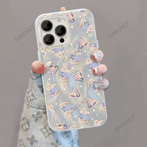 Coque de téléphone antichoc motif lapin Yusha clignotant pour iPhone 16 Plus, protection intégrale mignonne et protectrice pour filles - Product Image 3