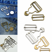 Boucles robustes en alliage de zinc, clips métalliques pour bretelles et curseurs de réglage pour jeans, salopettes, accessoires de vêtements d'usine