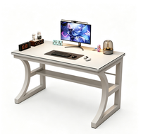 Bureau de jeu pour ordinateur moderne, 140 cm, table de bureau et d'étude avec étagère de rangement, bureau de jeu pour PC dans la chambre