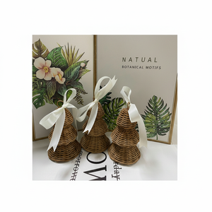 Venta caliente Natural Rattan Christmas Bell Ornament Mimbre Vintage Bell Christmas Trees Decor Los mejores regalos de Navidad de Vietnam - Product Image 1