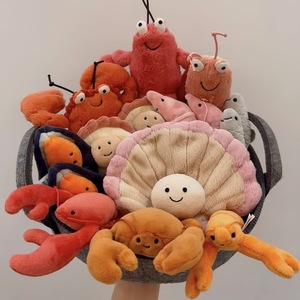 Etiquetas y colgantes personalizados de fábrica: Lindos muñecos de peluche de dibujos animados, patas de pollo, cangrejos gordos y camarones <span class=keywords><strong>mantis</strong></span>, juguetes colgantes, llaveros para mochilas - Product Image 6