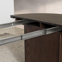 Table transformable en bois massif, table à manger ronde extensible, bois de noyer, table séparée avec rangement caché