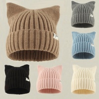Bonnet Unisexe Décontracté de Haute Qualité pour Automne Hiver – Bonnet Tricoté pour Femme, Motif Jacquard Rayé/Écossais, Chaud en Acrylique, Oreilles de Lapin, Idéal Voyage