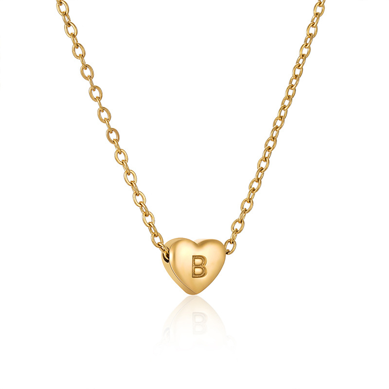 Golden peach heart b (including chain)
