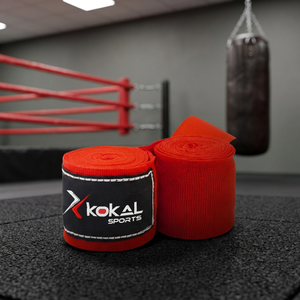Bandages de boxe en polyester rouge sur mesure avec logo personnalisé - Product Image 2