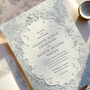 Bán buôn sang trọng tùy chỉnh thẻ kinh doanh lá vàng letterpress thiệp chúc mừng phong bì Debossed 'cảm ơn bạn' tin nhắn bìa cứng - Product Image 6