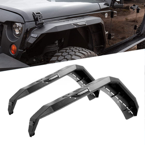 Ailes avant en acier texturé pour Jeep Wrangler JK JKU 2/4 portes 2007-2018, 4 pièces, élargisseurs robustes avec lumières LED - Product Image 2