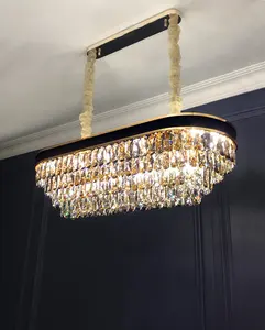 Lampadario moderno in cristallo cognac lampadario in cristallo lampada lunga di design per soggiorno ETL89126