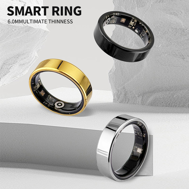 Ultra-thin 6.0mm Waterproof Design Smart Ring Health Tracker for Men and Women Health Smart Finger Ring