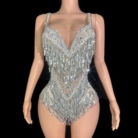 Robe de soirée NYOOR de luxe léger en dentelle et diamants, coupe trapèze, pour spectacle de danse, bar, clubbing, style européen et américain, sexy, à sequins