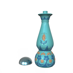 Bouteille de spiritueux personnalisée pour offrir des cadeaux en vrac Bouteille de <span class=keywords><strong>tequila</strong></span> mexicaine en céramique gaufrée bleu ciel avec motif floral fabriqué à la main - Product Image 3