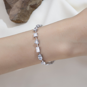 Pulsera de tenis de oro de 18 quilates con diamantes de laboratorio en forma de pera, corazón, óvalo y cojín, modelo MSB-571, joyería personalizada - Product Image 6