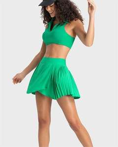 Mode Atletische Sportkleding Sets Yoga Schokbestendige Bh Gym Training Geplooide Tennisrok <span class=keywords><strong>2</strong></span> Stuk Tennisrok Sets Voor Dames - Product Image 4