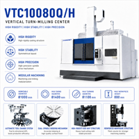 Tour vertical CNC robuste VTC10080Q/H avec guidage monobloc en fonte pour pièces d'énergie éolienne