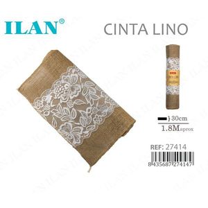 Nastro di lino Ilan 30cm x 1,8M con design floreale in pizzo per artigianato e decorazioni - Product Image 3