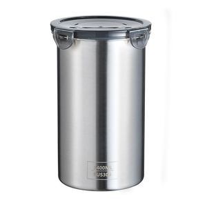 Pot de conservation alimentaire en acier inoxydable 304 scellé pour céréales, café, conservation de la fraîcheur, design rond, usage domestique universel - Product Image 5