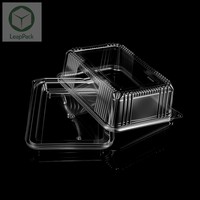 Boîtes rectangulaires transparentes jetables en plastique PET pour chocolats et gâteaux, avec impression en relief, pour servir le sucre LEAPACK