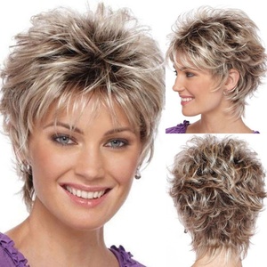 Peluca Personalizable de Pelo Corto para <span class=keywords><strong>Mujer</strong></span>, Estilo Europeo Americano, Color Mixto, Fibra Resistente al Calor, Hecha a Máquina, de <span class=keywords><strong>AliExpress</strong></span> - Product Image 2