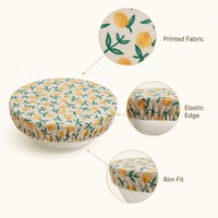 Couvre-bol réutilisable en coton pur avec motif fraise, pliable et isolant, en cire d'abeille de qualité alimentaire, anti-poussière, avec couvercle pour bols et pain