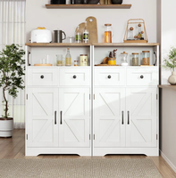 Landhaus-Aufbewahrungsschrank mit Schubladen und Verstellbaren Regalen Holz-Sideboard Buffet Großhandel für Küche Esszimmer Wohnzimmer