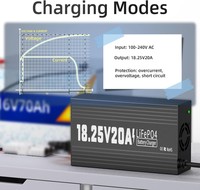 Chargeur de batterie au lithium LifePO4 16V 20A pour batteries Lipo 16V 70Ah pour bateau, camping-car, 5S 18.25V Chargeur de batterie LiFePO4 Li-ion