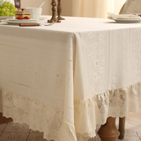 Nappe carrée de luxe en dentelle guipure brodée florale, style nordique, anti-plis, anti-poussière, lavable, pour hôtels et restaurants